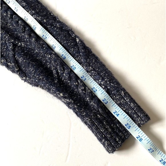 Banana Republic Sweater Mens S Preppy Navy Cable Knit Shawl Neck Yak Hair - Picture 11 of 12